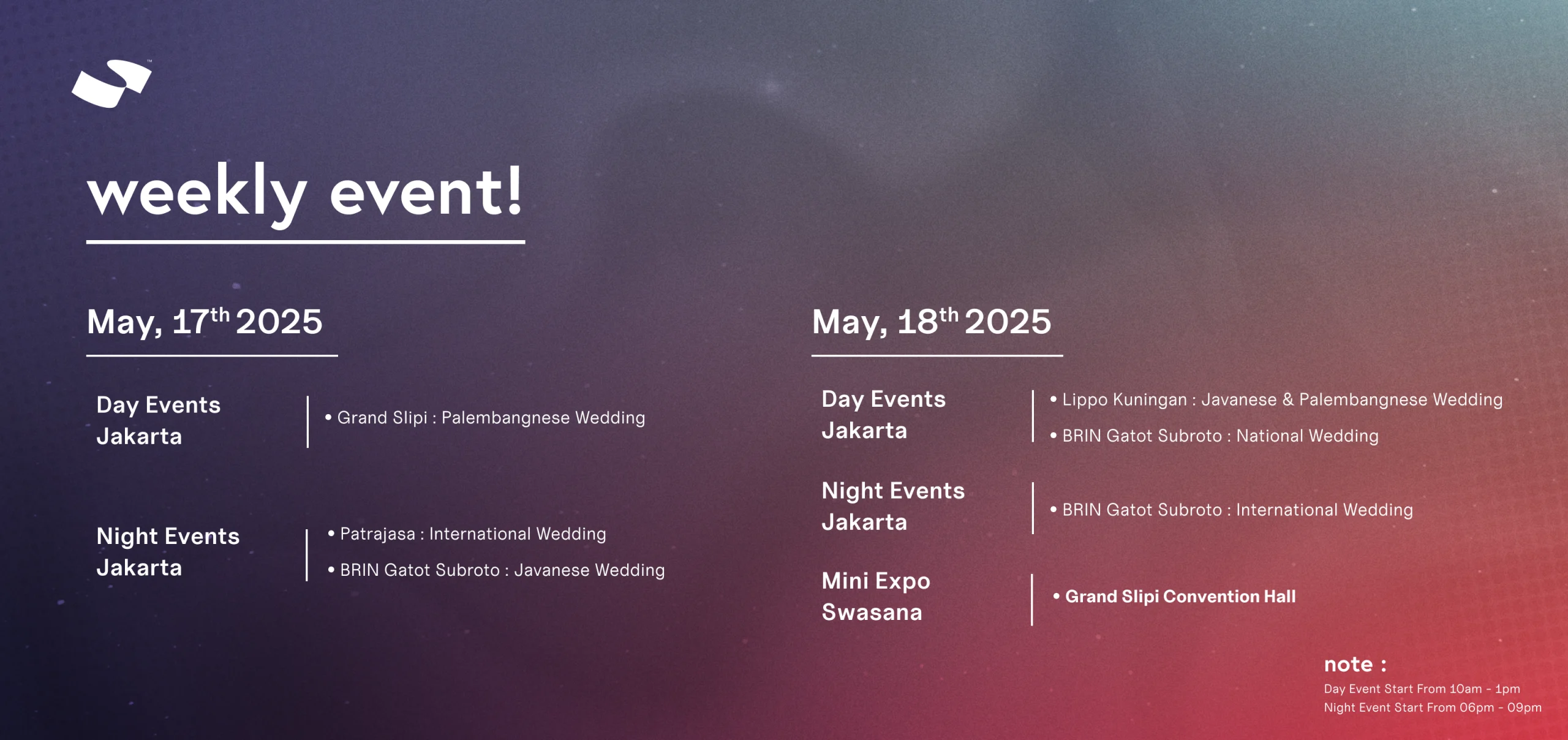 WEEKLY EVENT - Desktop