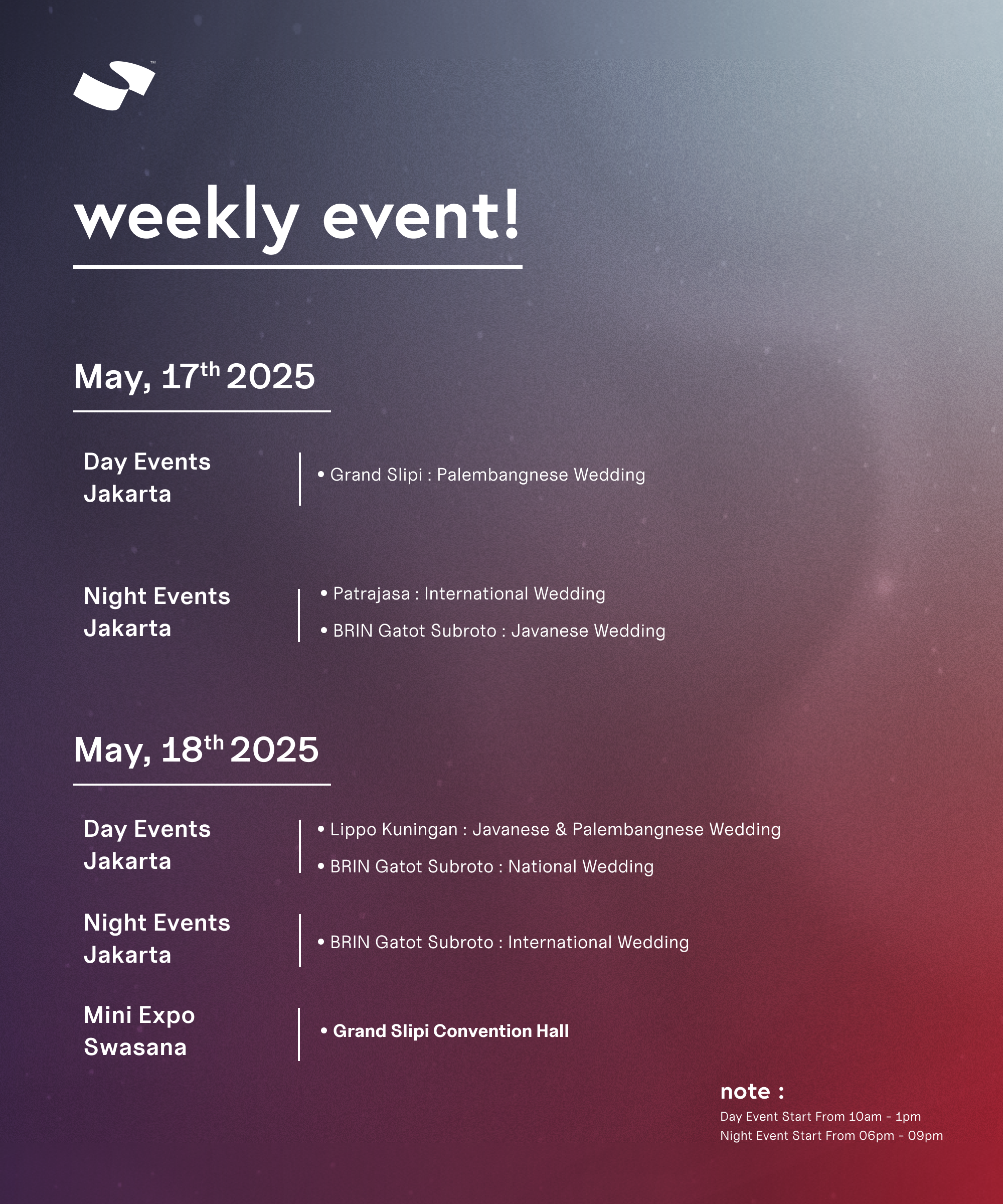 WEEKLY EVENT - Mobile